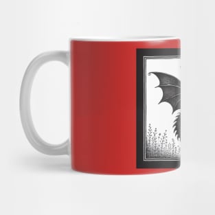 Dragon Illustration with Santa hat Mug